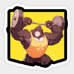 gorilla at gym Sticker